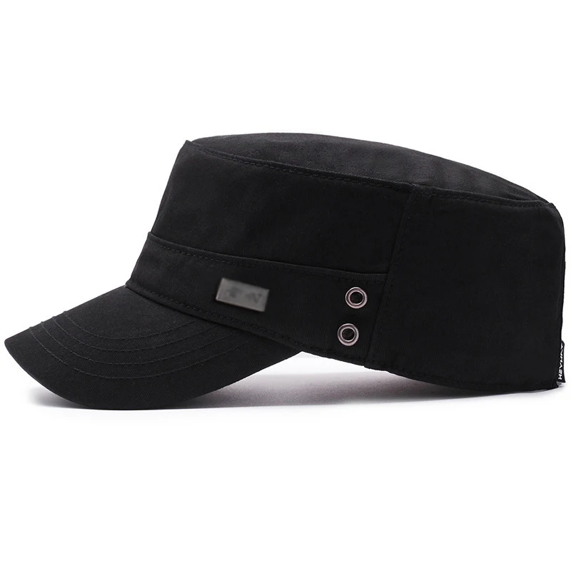 Casquette de baseball à visière en coton simple pour hommes, quatre saisons, chapeau plat, casquette décontractée, chapeau pare-soleil CommPiedmont, mode