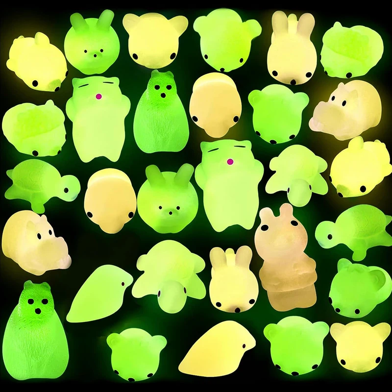 Fidget Mochi Squishy สัตว์เรืองแสงใน Dark ความเครียดบรรเทาของเล่นสําหรับเด็กปาร์ตี้โปรดปรานห้องเรียนรางวัล Sensoriales Para Autista