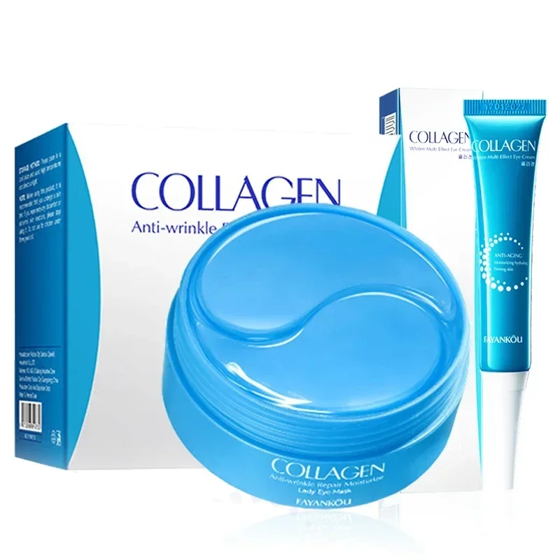 60 pçs/caixa máscara de olho de colágeno de cristal anti olheiras remover sacos de olho endurecimento hidratante remendos de olho almofadas de gel olhos cuidados com a pele