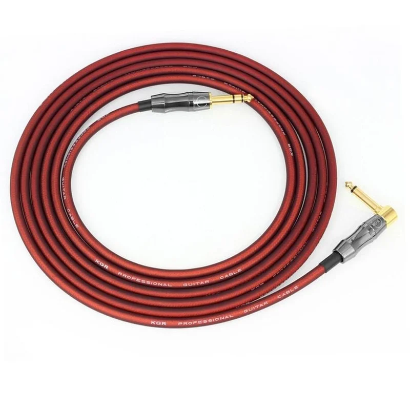 KGR 20AWG электрогитара бас аудио кабель разъем прямой и прямоугольный разъем инструмент шумоподавление щит гитарный кабель