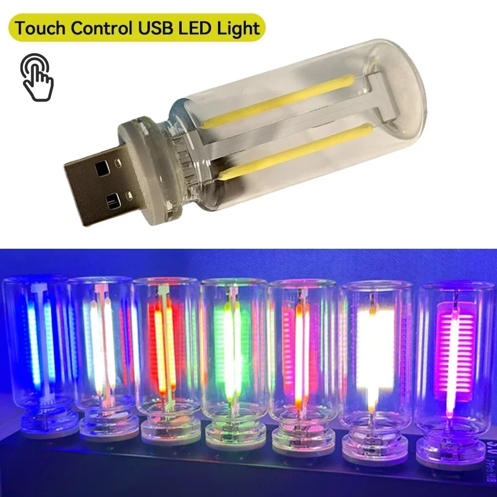 Lampadina Edison a LED retrò Luce notturna da campeggio Illuminazione a LED decorativa a incandescenza Lampadina dimmerabile tattile a filamento LED USB retrò 5V