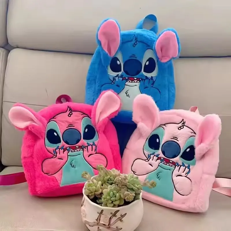 Disney Stitch peluche nuovo cartone animato zaino moda 3d mini zaino da donna grande capacità carino zainetto per bambini di alta qualità