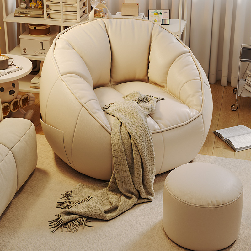 Sofás con asiento para sala de estar, muebles con bolsa de frijoles, sofá individual, Material puro de algodón y lino, Asiento ligero y portátil