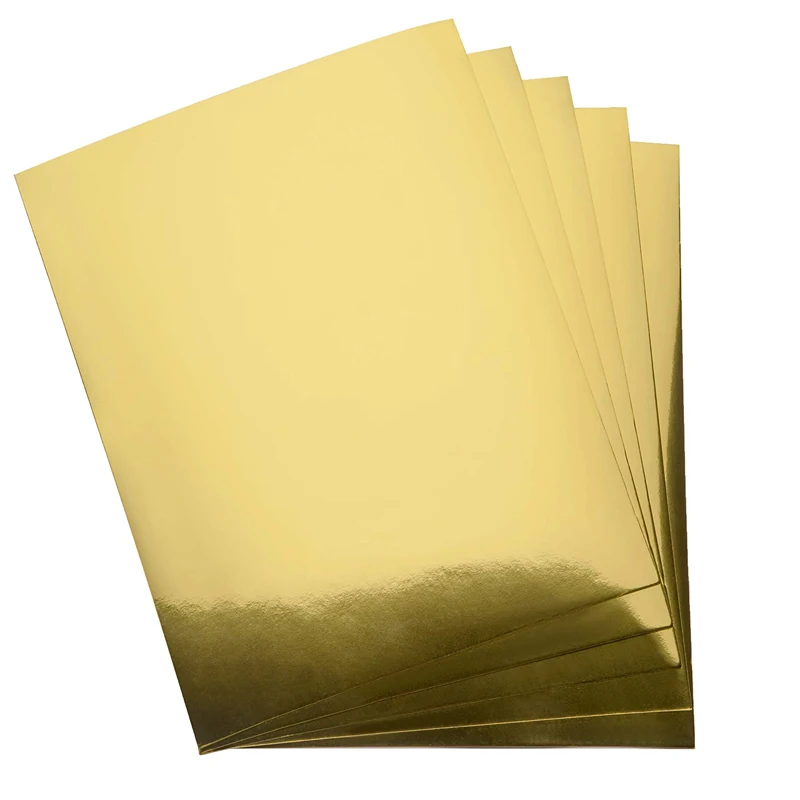 Fogli stazionari per cartoline di carta metallizzata oro/argento 10 pezzi Pannello in lamina d'oro per fiori Scrapbook Artigianato Matrimonio Invitatio