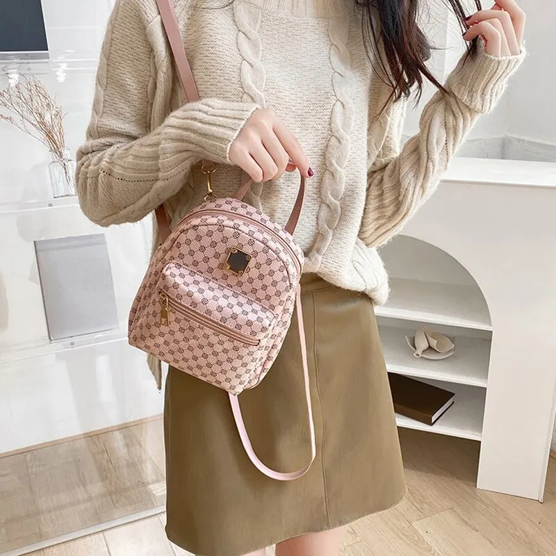 Clássico feminino mochila moda sacos de escola feminino diário compras menina mochilas mochilas versátil impresso mochila