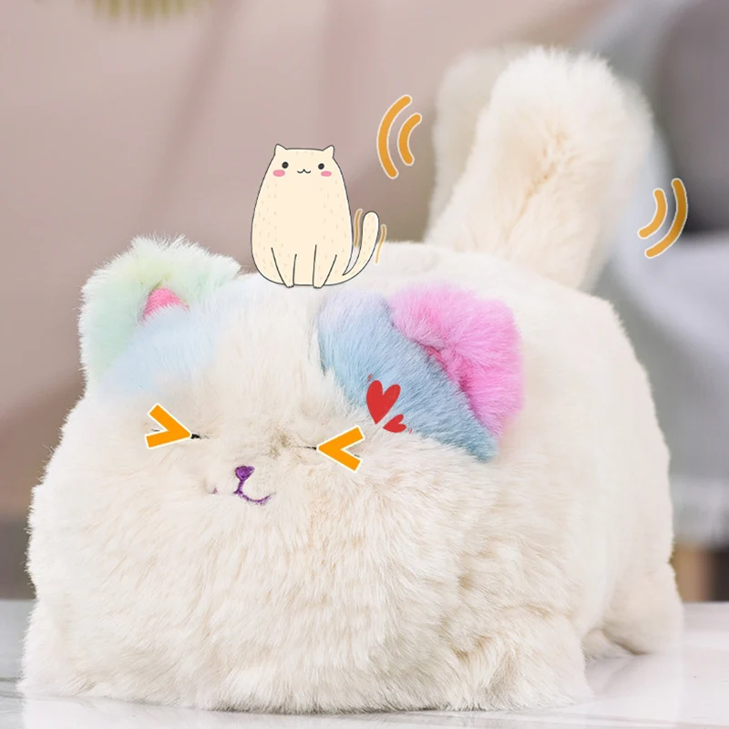 การ์ตูนน่ารักตุ๊กตาไฟฟ้า Cuddle Cat ของเล่นสร้างสรรค์จําลองแมวเรียนรู้ Talk Wag หางของคุณ Blink Your Eyes ตุ๊กตา Plush ของเล่น