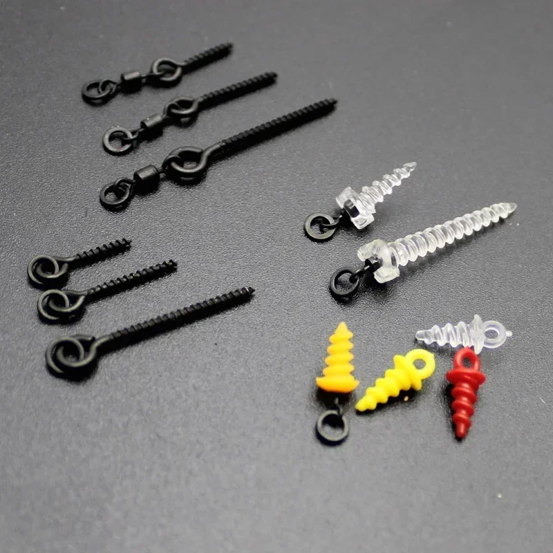 Tornillos de cebo de carpa con anillo, cebo de carpa giratorio Mirco para carpa Ronnie Rig Zig Chod Boilies, tornillos, aparejo Terminal de aparejo Hiar de carpa