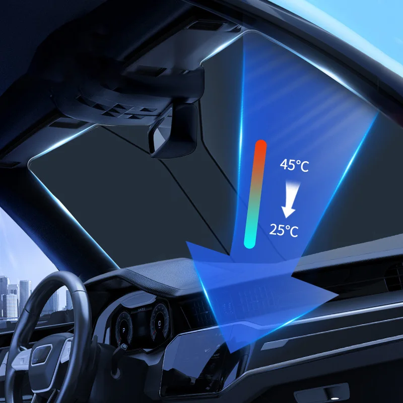 SEAMETAL-sombra para parabrisas de coche, cubiertas para ventana delantera, protector solar, viseras de sol, aislamiento térmico, Parasol para accesorios de coche