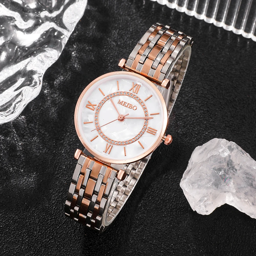 Reloj de pulsera de cristal de lujo para mujer
