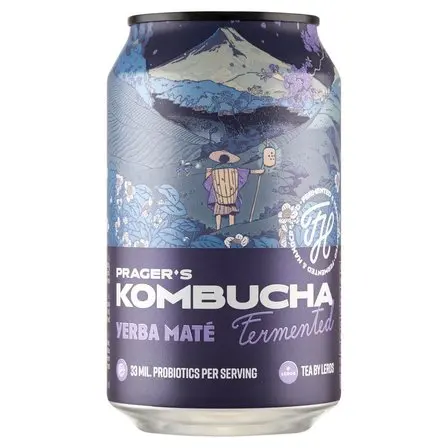 Napój gazowany Kombucha Yerba Mate 330ml - Pragers