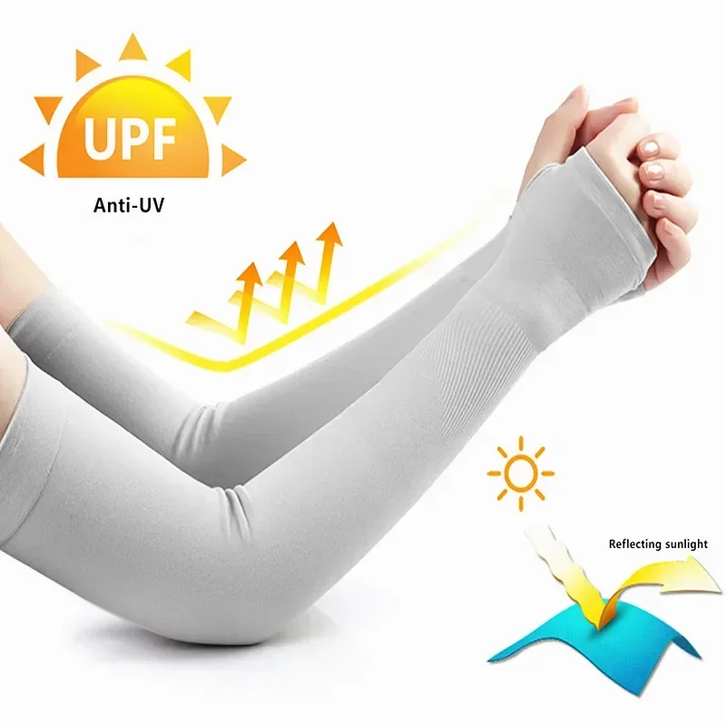 1 para rękawów chroniących przed słońcem UV chłodzące ramię mężczyźni kobiety sport z otworem na kciuk do jazdy, gry w golfa, wędkarstwa, jazdy na rowerze, pieszych wędrówek