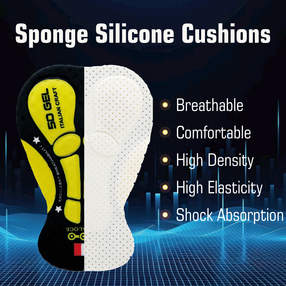 KEMALOCE-almohadilla de ciclismo para hombre y mujer, cojín de Gel 5D, 12D, almohadilla transpirable de silicona y espuma a prueba de golpes para paseo largo