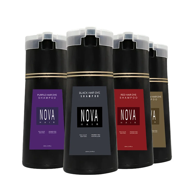 Nova Haarverven 3-in-1 Haarverzorging Shampoo Natuurlijk Snel Wit Haar Geverfd Zwart Haarverf Blijvend Gemak Mannen Vrouwen Haarverzorging