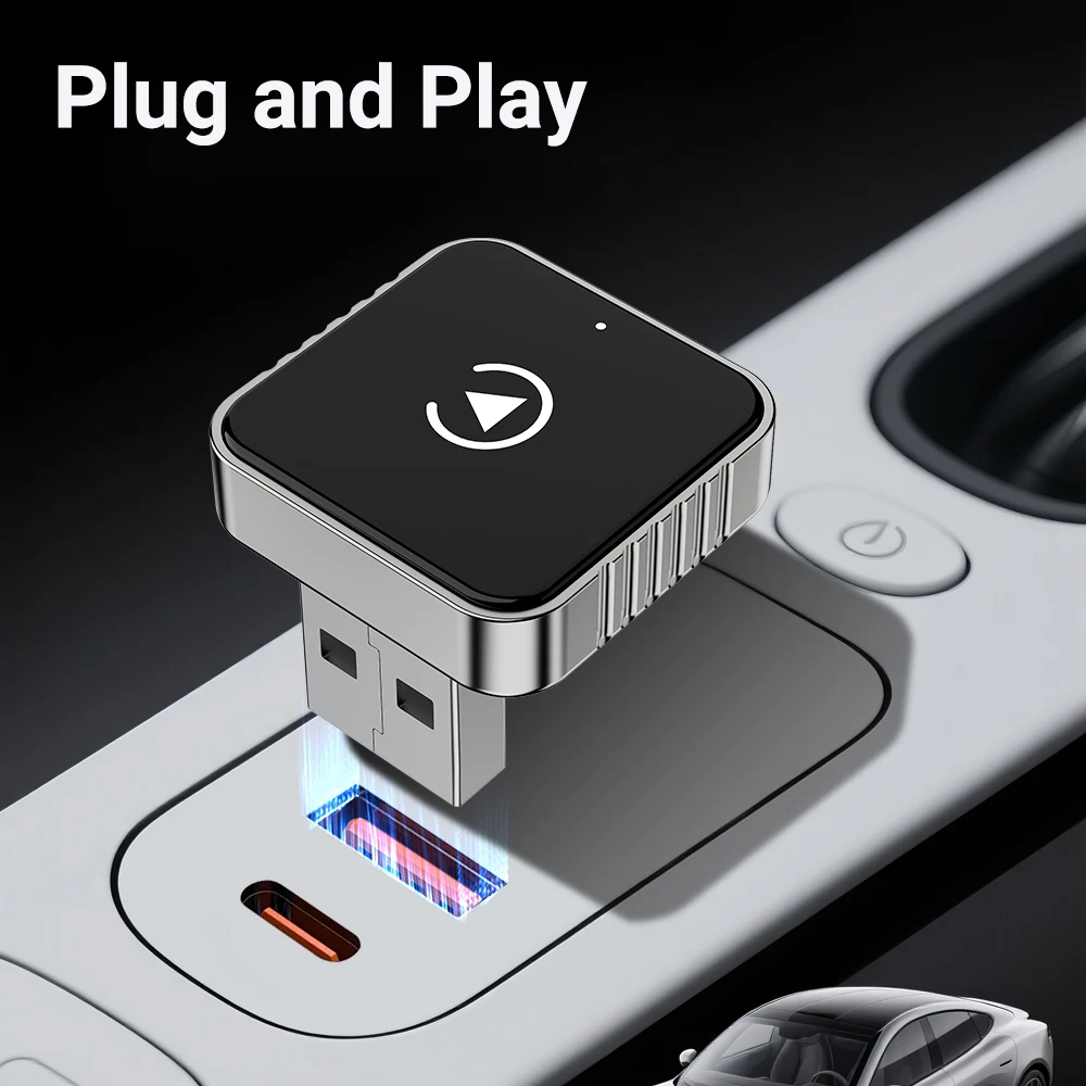Wireless CarPlay Android 2025 New Smart Auto Adapter Hassle-Free Plug&Play Stable BT WiFi Connect OTA Upgradable Fit 99% Vehicle