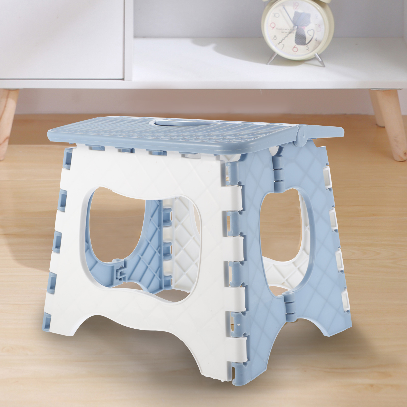 Mini taburete plegable portátil de plástico de alta calidad, plegable para cocina, baño, pesca al aire libre, taburete de jardín