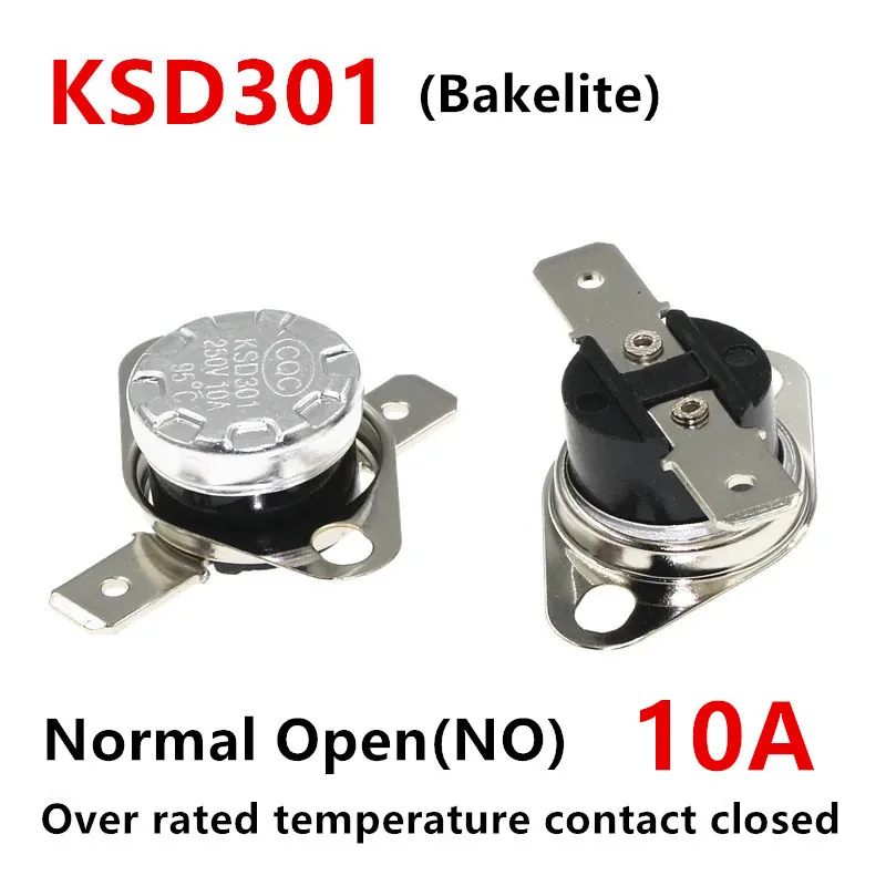KSD301 KSD302 40-300degree Ceramic 10A 16A 250V Normally Closed Open Temperature Switch Thermostat45C 75C 85C 90C 135C 220C 300C