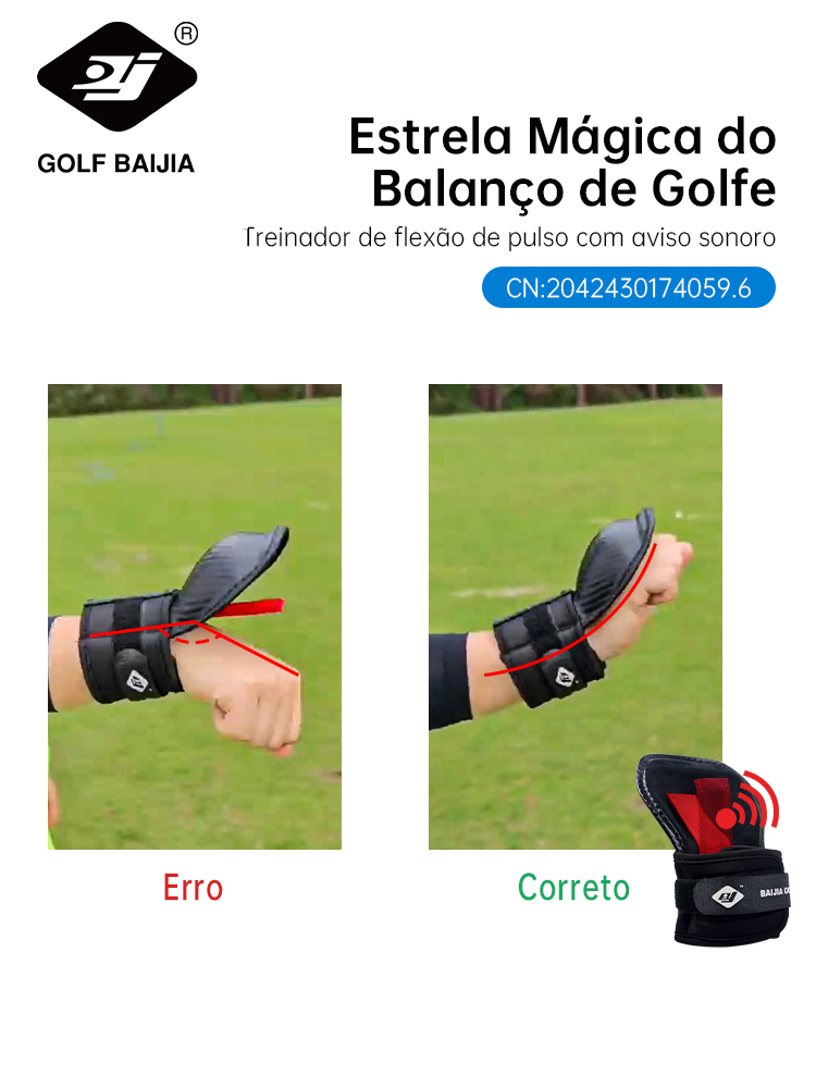 BaiJia Golf Chipping Corretor de Ângulo de Pulso Golf Swing Training Aid Hold Wrist Brace Band Trainer Corrector para Todos os Golfistas