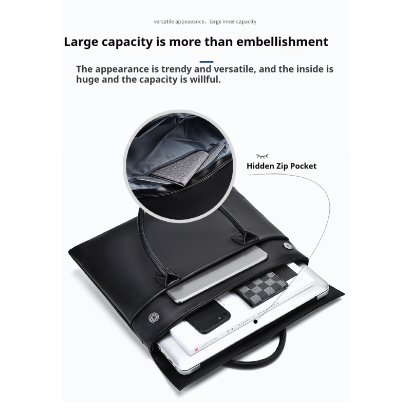 Large Capacity Laptop Bag - Stylish and durable briefcase with multiple compartments for daily essentials and laptop accessories