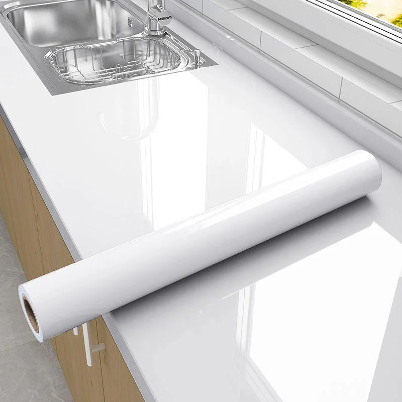 สีขาว Self-กาววอลล์เปเปอร์ติดผนัง Self Adhesive Autohesion วอลเปเปอร์ตกแต่งบ้านทนต่ออุณหภูมิสูงสติกเกอร์กันน้ํา