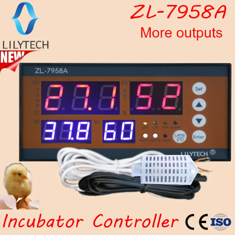 LILYTECH ZL-7958A, Контроллер инкубатора, Многофункциональный автоматический инкубатор, Контроллер инкубатора яиц, ZL-7918A, ZL-7903A