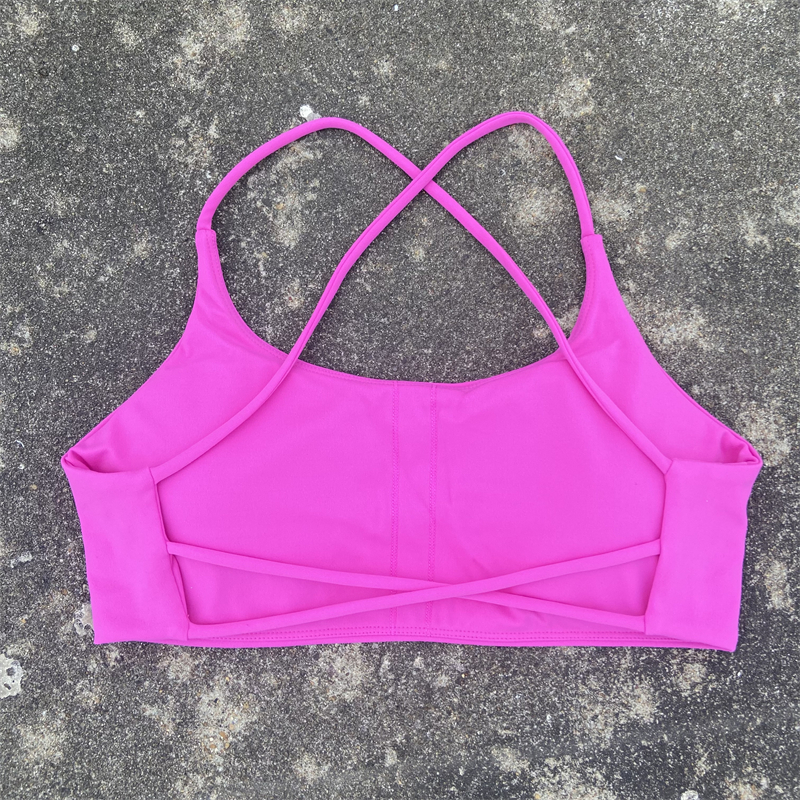 Sujetador deportivo con tirantes cruzados para mujer, Top corto de entrenamiento para gimnasio, chaleco de Yoga Sexy, Bralette de Fitness de alto impacto, ropa interior acolchada para correr con realce
