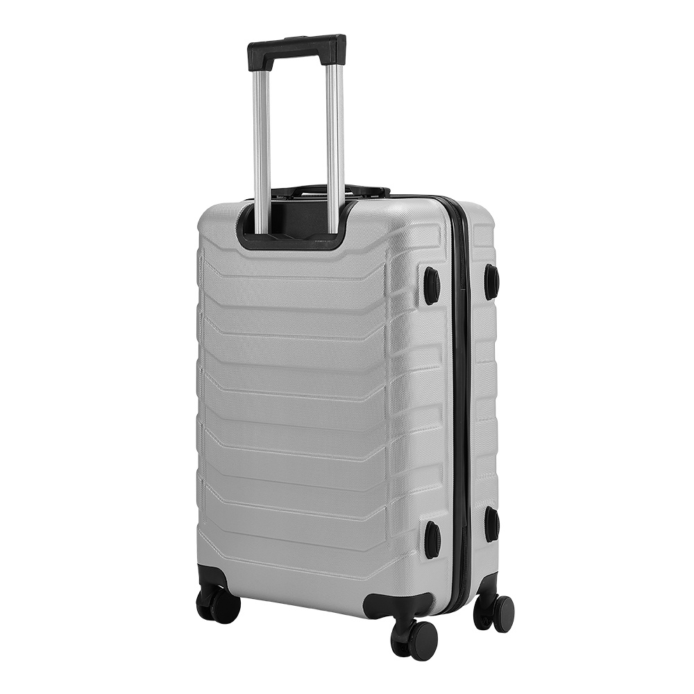 Grey Rolling Hardshell Luggage Travel Suitcase, 24"