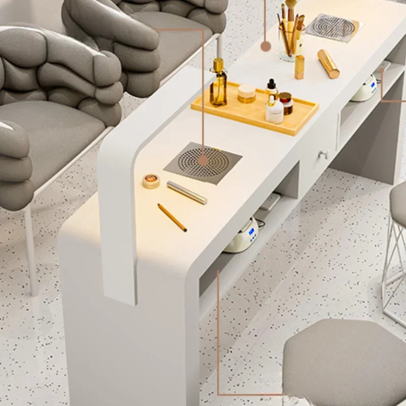 Mesa para manicura, muebles De salón, diseño De uñas De belleza, respaldo De esquina estético profesional, Mesas De Manicura Tech Desk