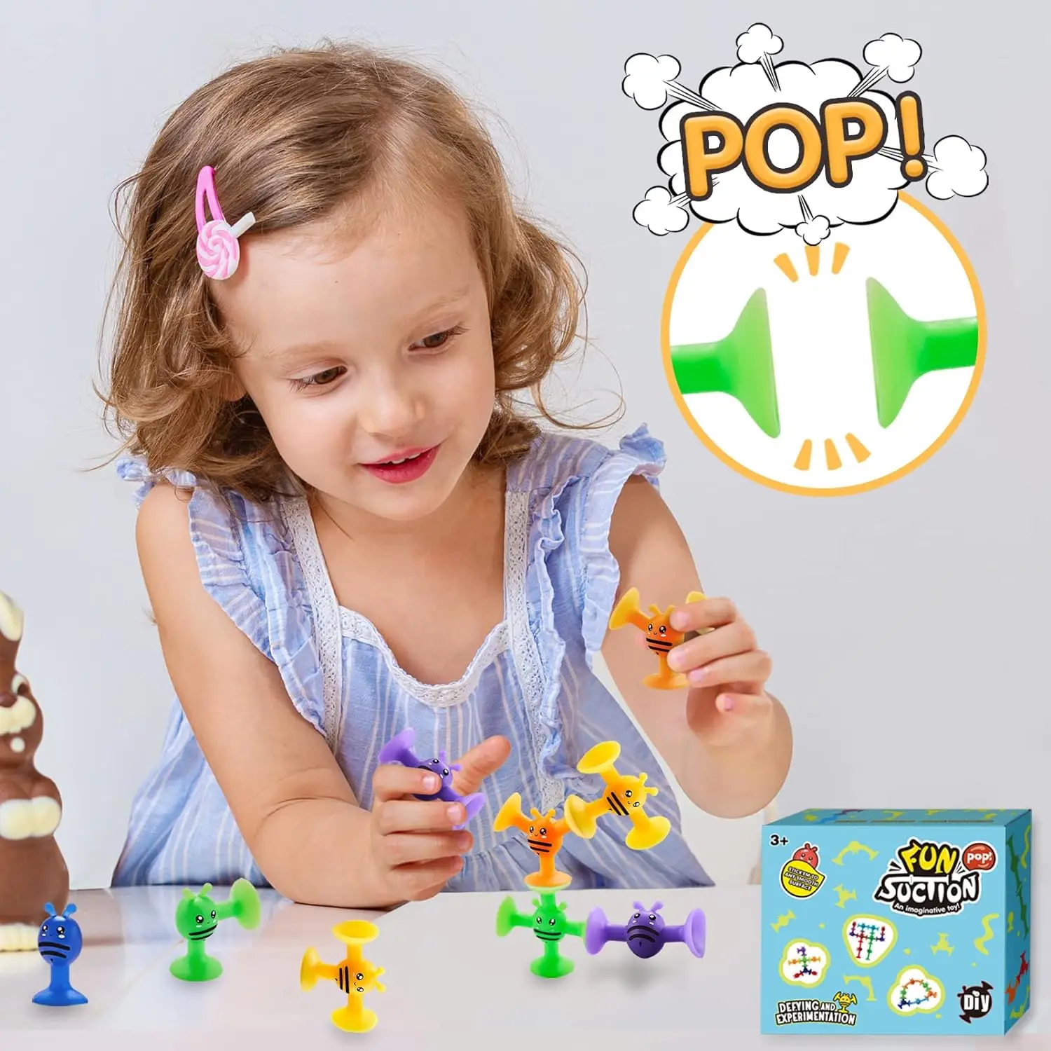 Kleine Bijen Zuignap Speelgoed Set, Zachte Bouwstenen Pop Sucker, Ouder-Kind Interactief Spel, Raam Bad Speelgoed