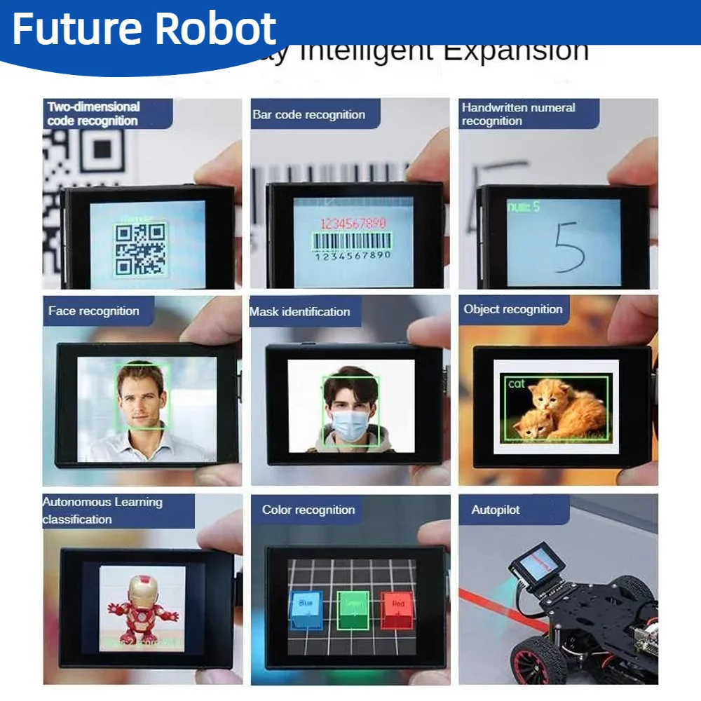 WonderMV K210 Visuelles Modul, Vision-Erkennungsmodul, Smart-Kamera, Python-Entwicklungsplatine, programmierbarer Canmv-Sensor für Roboter