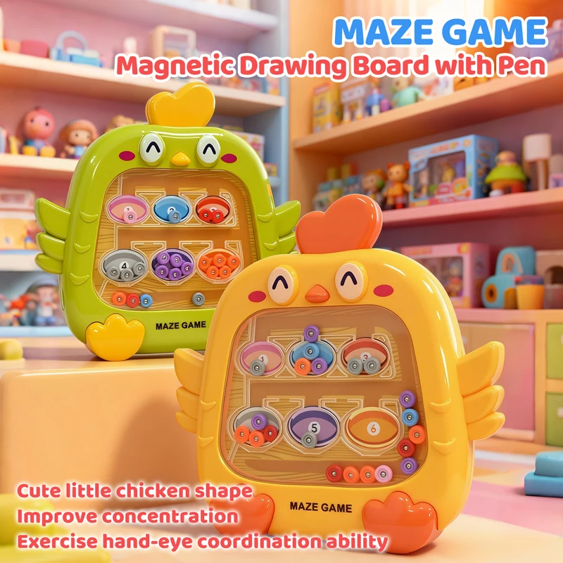 Giochi di smistamento Montessori Numero di colore magnetico Labirinto Penna da tavolo Giochi di perline mobili Abilità motorie fini Giocattoli educativi per regalo per bambini