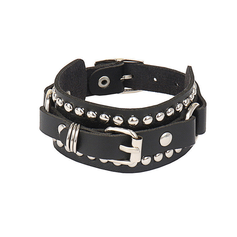 Bracelet gothique à pointes en forme de cœur, réglable, Punk Rock, clouté noir, en Faux cuir, cadeau pour hommes et femmes
