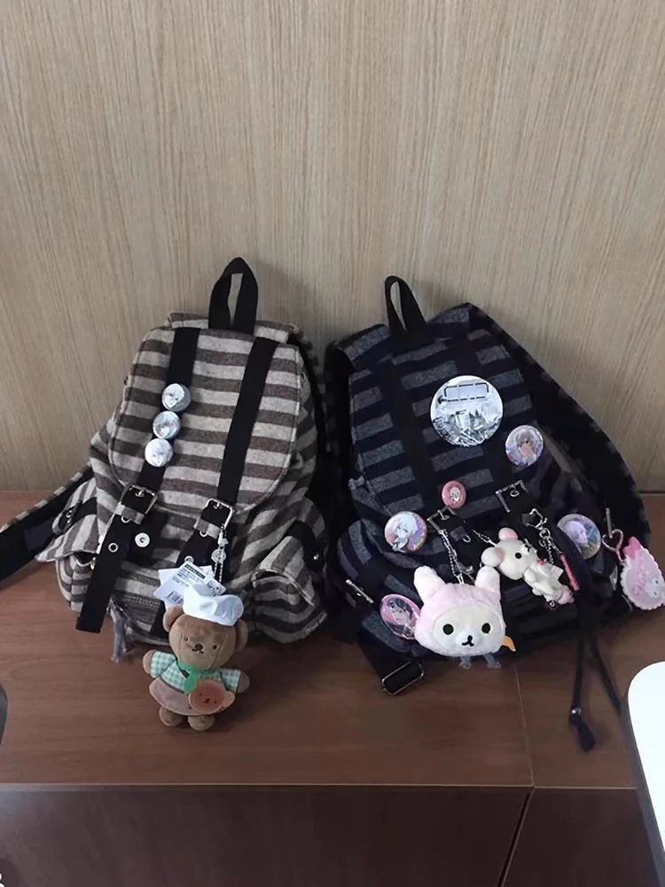 대용량 백팩 대형 캐주얼 여름 캐주얼 대용량 스트라이프 스트라이프 캐주얼 수업 학생 백팩 가방 배낭 백팩