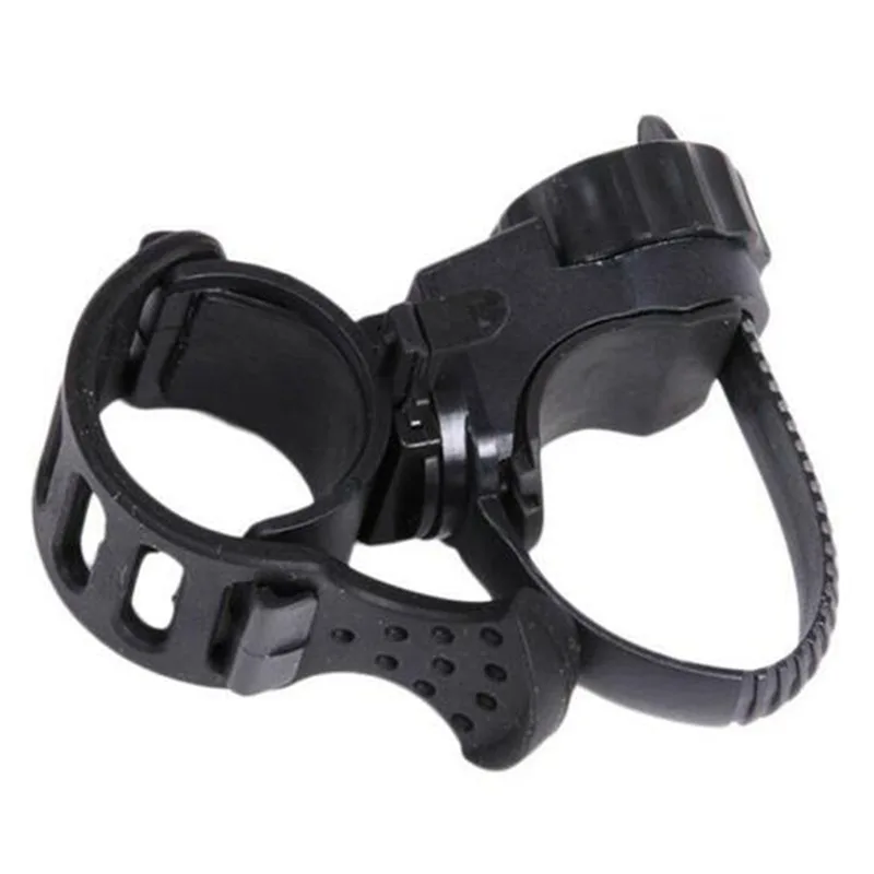 Soporte para linterna de bicicleta 360 °   Correas de goma ajustables para bicicleta, antorcha delantera, abrazadera para faro LED, soporte de Clip