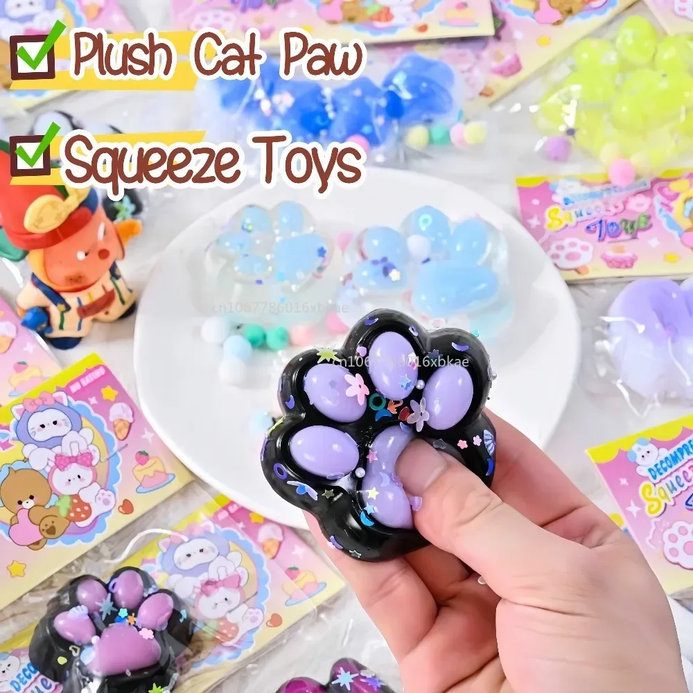 Kawaii gato pata Mochi Squishy Fidget juguetes lindo peluche sensorial silicona lento rebote pellizco juguete de descompresión juguetes de liberación de estrés