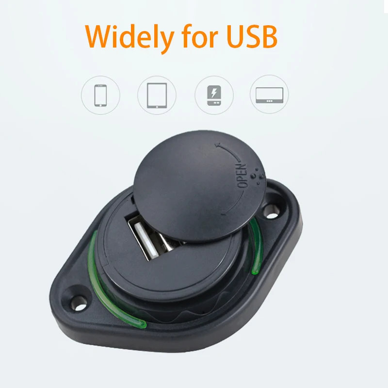 12/24โวลต์รถรถบัสยานพาหนะ LED ตัวบ่งชี้คู่2พอร์ตที่ชาร์จ USB DC 5โวลต์3.1A สากลกันน้ำที่ชาร์จไฟอะแดปเตอร์