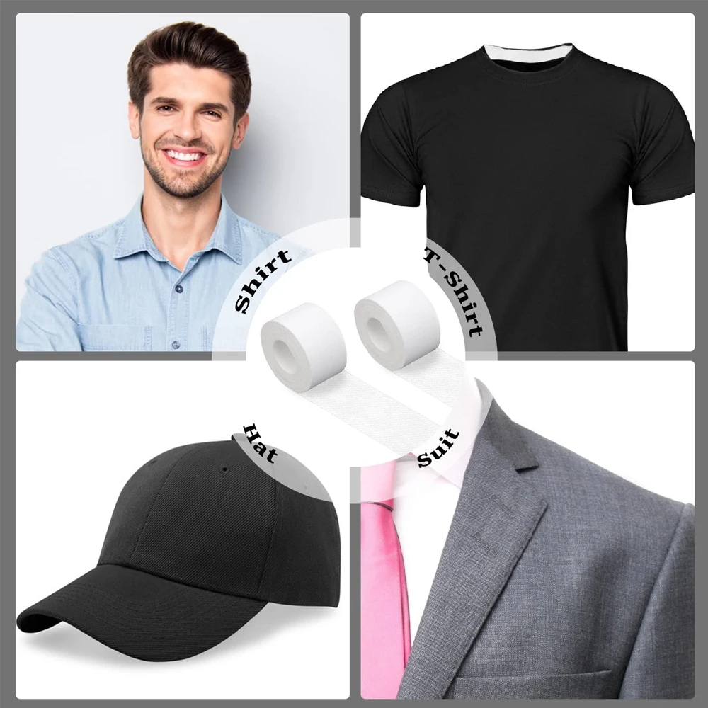 Protector de cuello con almohadillas para el sudor para hombres y mujeres, Protector de cuello de camisa desechable, parches de revestimiento autoadhesivos contra manchas de sudor