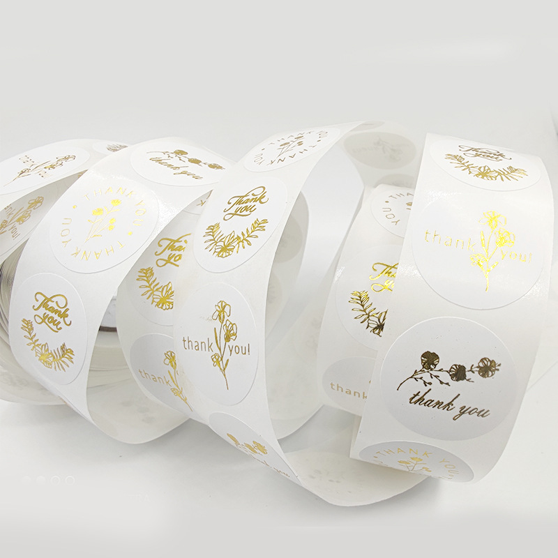 100-500 PCS ทองฟอยล์สติกเกอร์สําหรับบัตรของขวัญกล่องแพคเกจ PARTY ห่อตกแต่งเบเกอรี่อาหารขนาดเล็กธุรกิจ 1 นิ้ว/2.5 ซม.