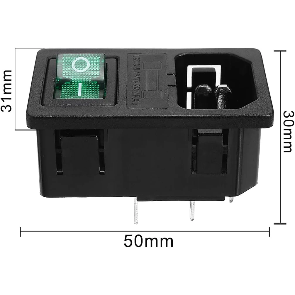 3 pinos iec320 c14 entrada macho tomada de alimentação luz vermelha barco rocker switch com suporte fusível fonte da lâmpada néon jack conector