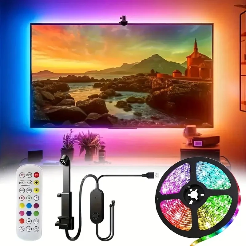 Bluetooth APP Control TV Screen Backlight RGBIC Light Strip Color Picking Sync with 55-75Inch Monitor Game Atmosphere Lamp Tape