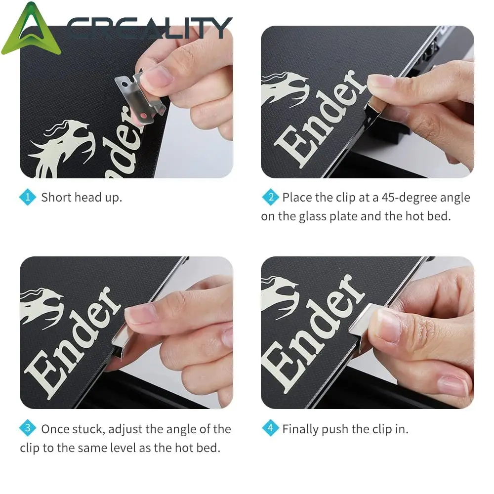 Creality Ender 3 แก้วเตียงคลิป 8Pcs 3D เครื่องพิมพ์ 7 มม.สแตนเลสสตีลเงินเตียงคลิป 3D เตียง Clamps สําหรับ Ender CR-10 Series