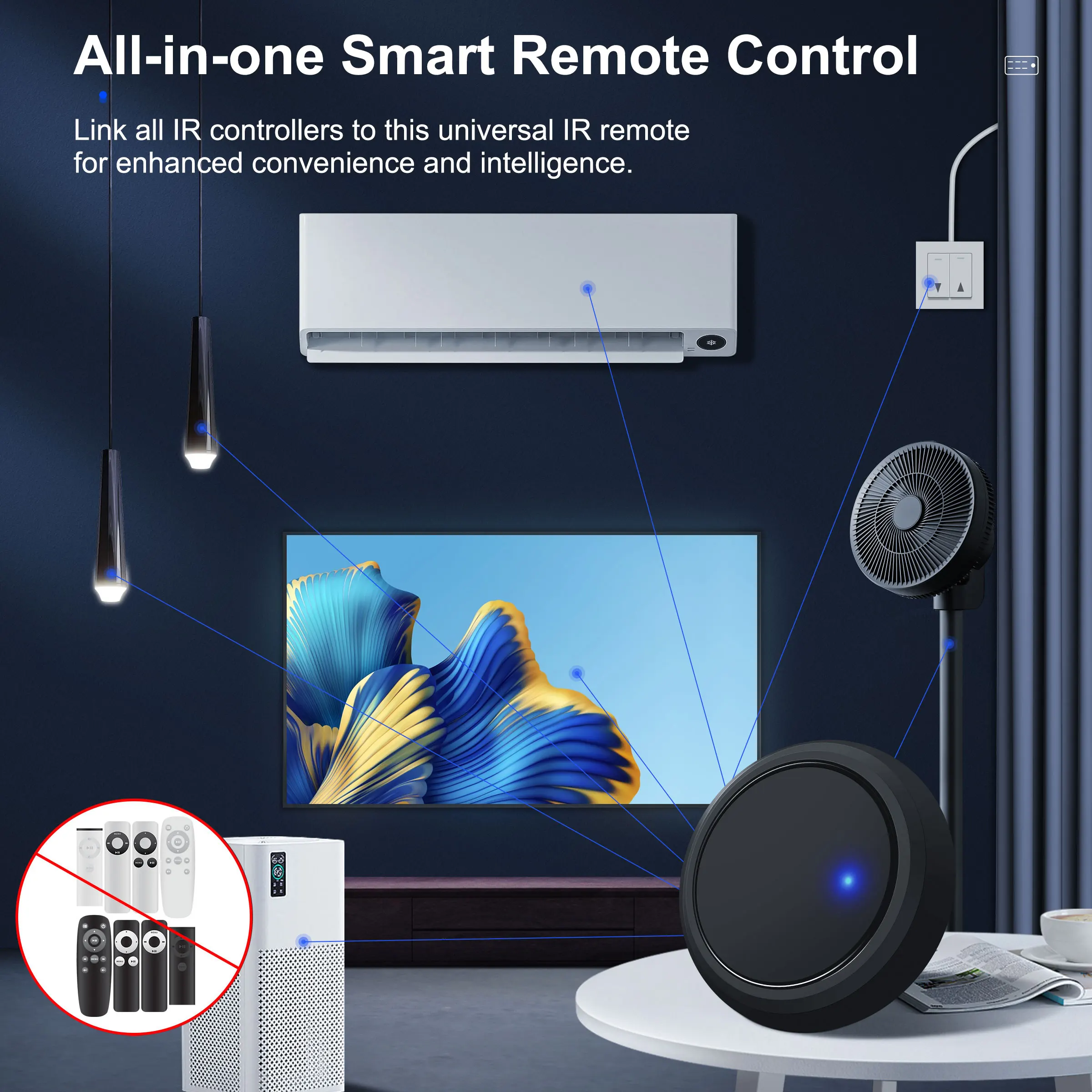 Mando a distancia IR inteligente GIRIER Tuya, Blaster remoto infrarrojo universal WiFi para AC TV DVD STB, funciona con Alexa Google Home