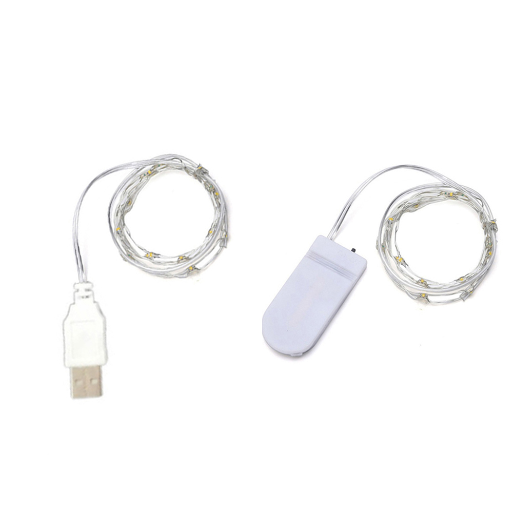 Kerstverlichting Koperdraad LED-lichtslingers Kerstslinger Binnen Slaapkamer Thuis Bruiloft Nieuwjaar Decoratie USB Batterij aangedreven