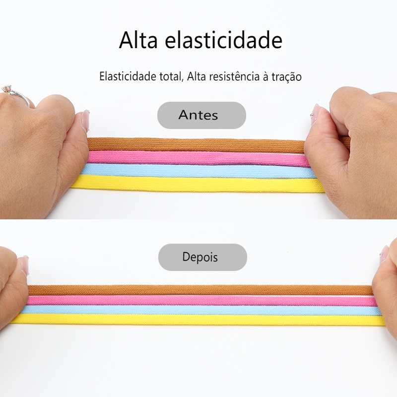 Cadarços de bloqueio de imprensa sem laços bloqueio colorido cadarços elásticos tênis crianças adulto apartamentos sem laço cadarços de sapato para acessórios de sapatos