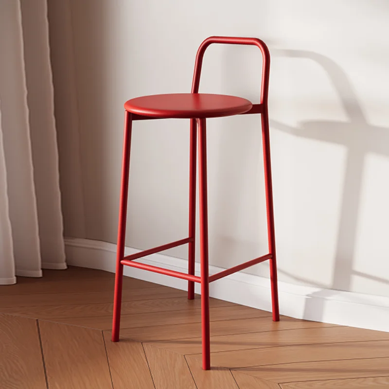 Bancos de bar de designer nórdico com encosto de ferro moderno e minimalista cadeiras altas ao ar livre elegante assento de balcão para casa