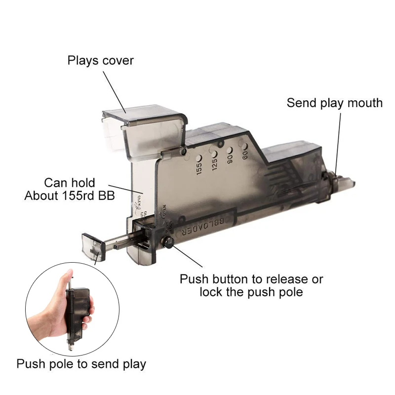 Cargador de velocidad BB de plástico, 220, 100 rondas, juegos de guerra, cargador BB táctico de combate, accesorio de caza al aire libre para Paintball