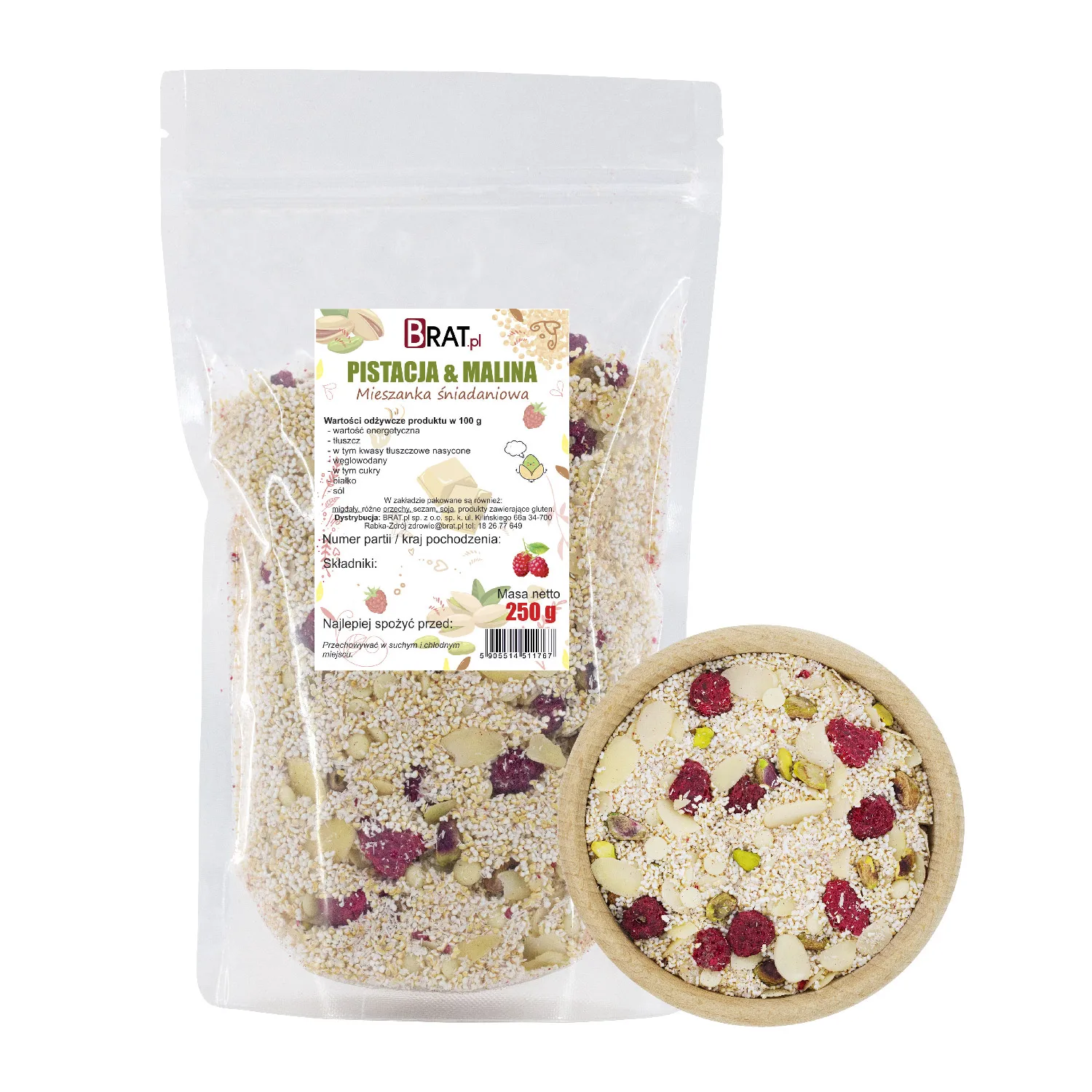 Pistacja & Malina - mieszanka śniadaniowa 250g
