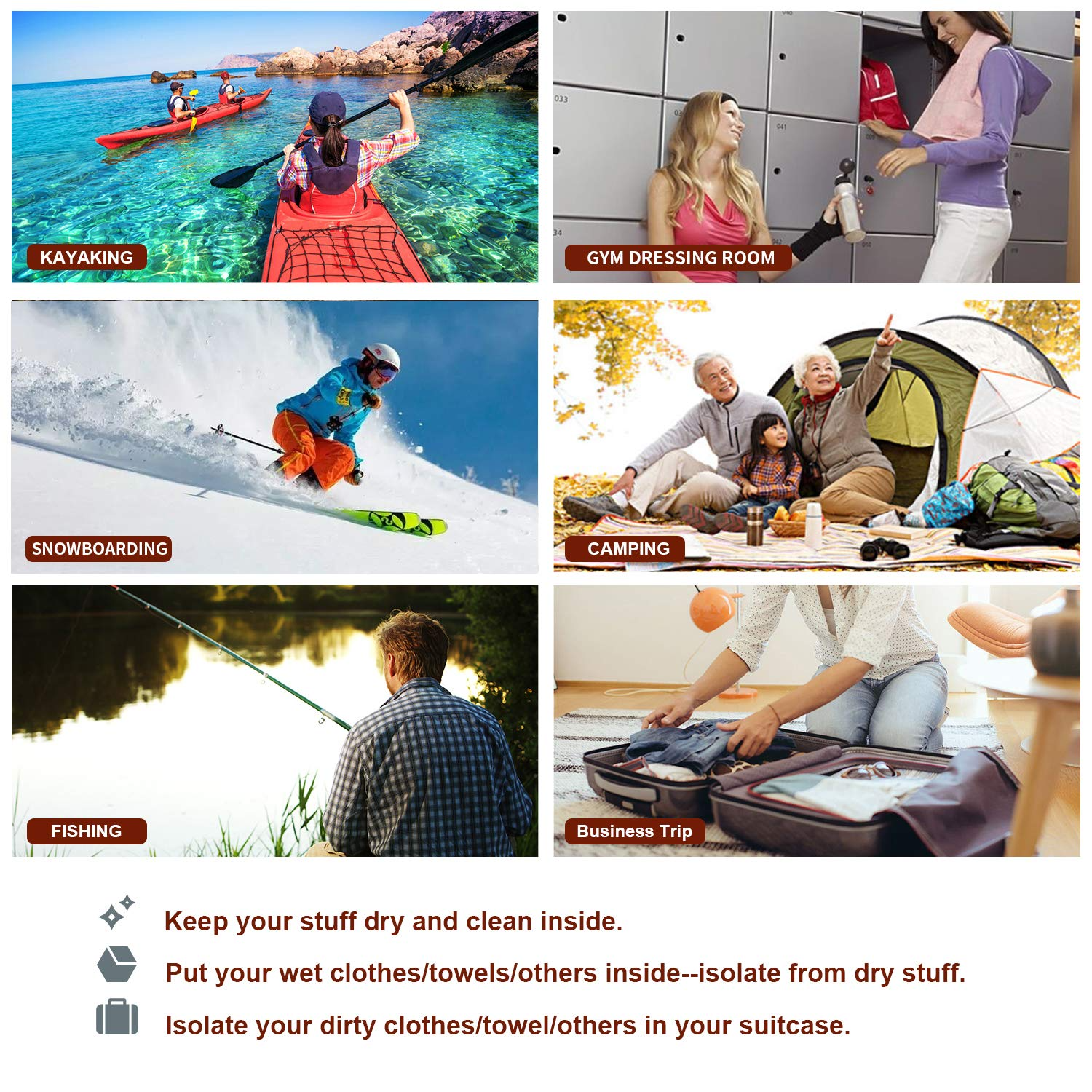 Bolsa seca impermeable 2L5L10L/20L40L70L, bolsa seca ligera pequeña Exped impermeable para kayak, natación, pesca, Rafting, flotante