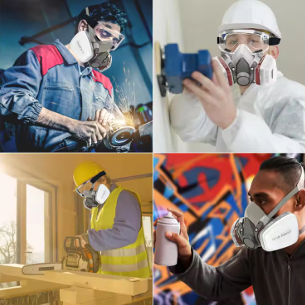 6200 Maschera antigas Mezza faccia Prevenzione polvere e gas per la spruzzatura di pesticidi Decorazione chimica di formaldeide