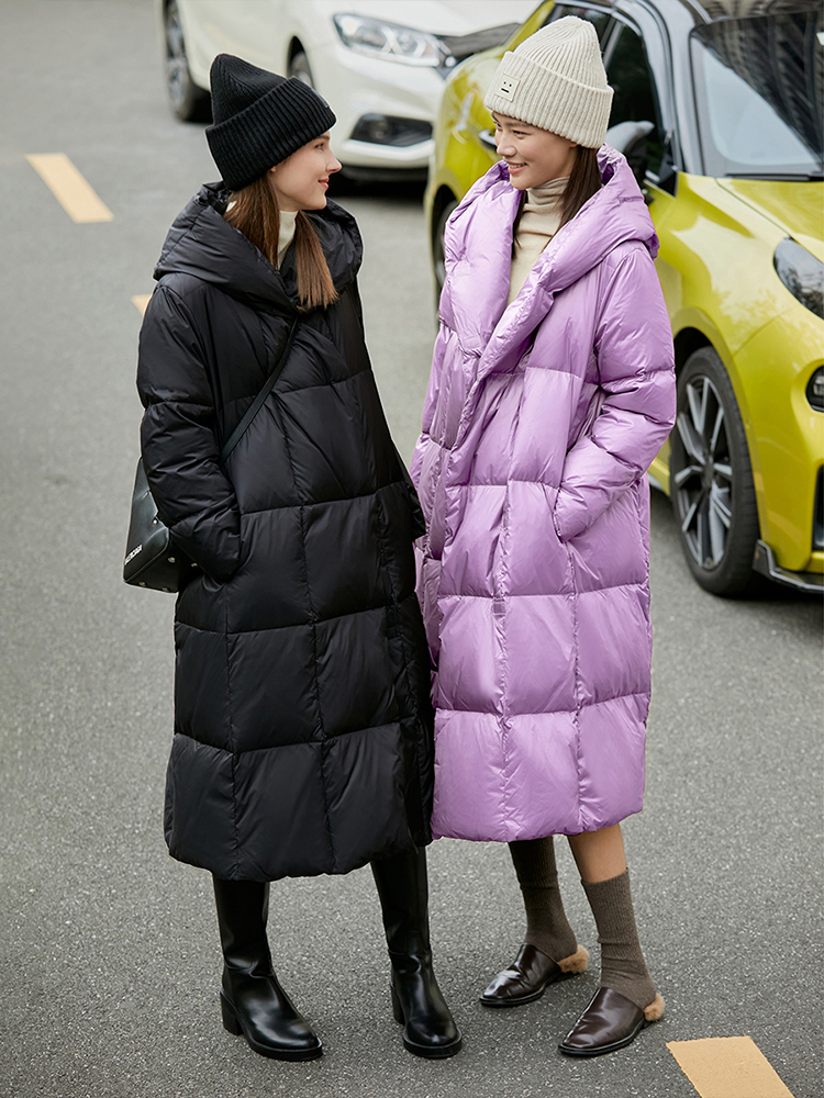 AMII минималистичный пуховик 2025 года, женское зимнее теплое длинное пальто-пуховик, легкая толстая качественная модная верхняя одежда 12324060