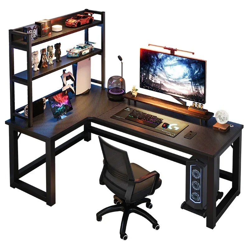 Mesa de juegos de esquina, escritorio doble, estantería para el hogar, combinación de dormitorio, escritorio de juegos